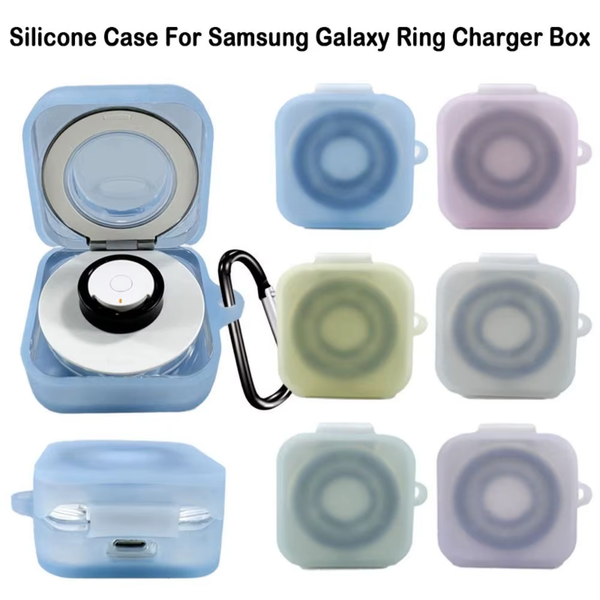 Silicone Charger Box Protective Case Anti-Scratch Smart Ring Cover Shell Accessories Transparent for Samsung Galaxy Ring