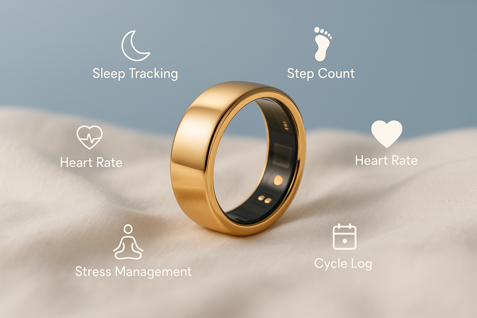 keep the background but change the ring to a gold smart ring and add text to the symbols